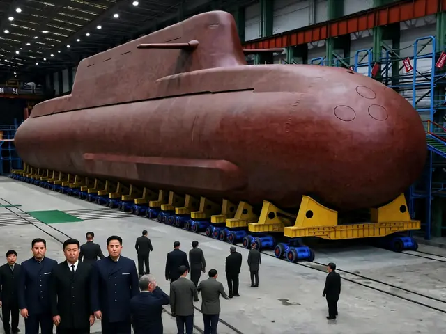 किम जोंग उन ने अपनी बेटी के साथ परमाणु पनडुब्बी का किया निरीक्षण